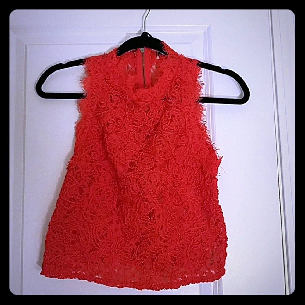 NWT Zara Red & Black lace tops